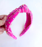 Party Barbie Pink Silk Velvet Knot Headband