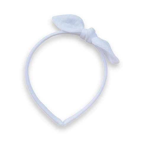 White Double Gauze Knot Headband Bow