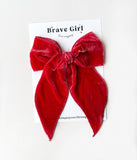 Christmas Red Silk Velvet Willow Bow | Mini, Midi and Oversized
