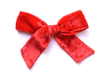 Ribbon Red Silk Velvet | Clip or Nylon