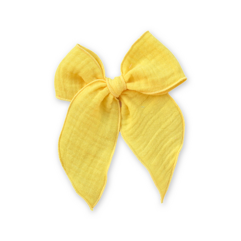 Sunny Yellow Double Gauze Willow Bow | Mini, Midi and Oversized