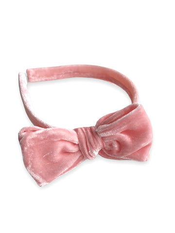 Pretty in Pink Silk Velvet Headband Bow