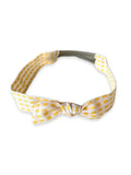 Woven Yellow Check Soft Knot Headband
