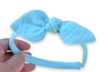 Aqua Double Gauze Knot Headband Bow