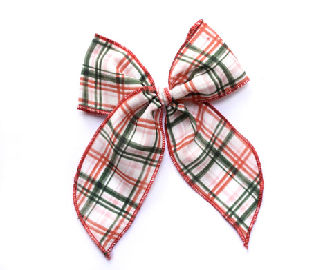 Pink/Green Plaid Willow Bow | Midi and Oversized