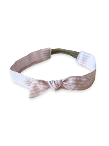 Pink Seersucker Stripe Soft Knot Headband