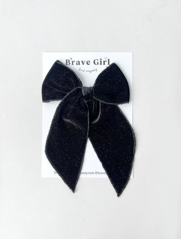 Sparkle Black Velvet Willow Bow | Mini, Midi and Oversized
