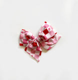 Checkered Heart Pinwheel | Clip or Nylon