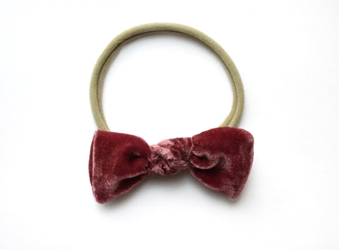 Wild Berry Silk Velvet Mini Knot | Clip or Nylon