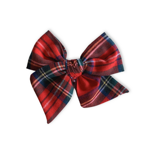 Flannel Plaid Pinwheel | Clip or Nylon | Pigtails