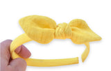Sunny Yellow Double Gauze Knot Headband Bow