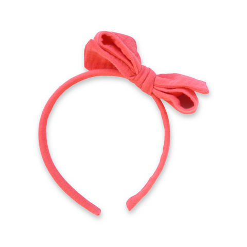 Coral Double Gauze Headband Bow