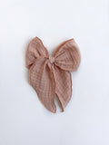 Clay Pink Double Gauze Willow Bow | Mini, Midi and Oversized