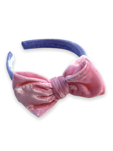 Color Block Silk Velvet Headband Bow