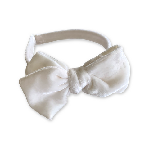 Snow Silk Velvet Headband Bow