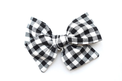 Gingham Pinwheel | Clip or Nylon | Pigtails
